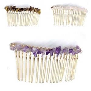 76R. Natural Stone Hair Comb